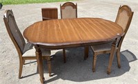 RETRO OAK DINNER TABLE AND CHAIRS