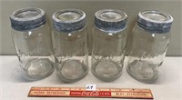 NEAT SET OF SEALED GLASS JARS ANTIQUE