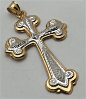 14k Gold Cross Pendant With Prayer