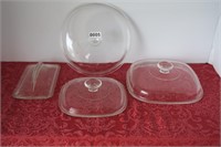 4 Glass Lids 3 are Pyrex