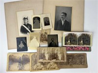 Collection of old black white photos tin types
