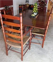 Vintage Drop Leaf Dining Table w/ 6 Chairs