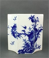 Chinese BW Hexagon Porcelain Brush Pot Kangxi MK