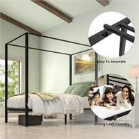 $96  Dextrus Metal Canopy Bed Frame  Twin Size