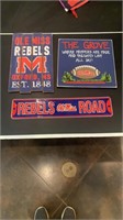 Ole miss signs  two wooden and one metal