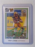 TREY LANCE SIGNED ROOKIE CARD WITH COA 49ERS