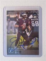 JALEN HURTS SIGNED ROOKIE CARD WITH COA EAGLES