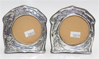 Pair Edward VII sterling silver photo frames