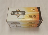 (2) BOXES ARMSCOR 380 AUTO AMMO - 100 RDS