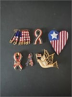 Patriotic American Enamel Brooch & Pin Collection