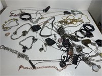 Large lot of Costume jewelry. Necklaces bracelets