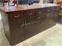 MCM Walnut Office Credenza, 6 drawers and 3