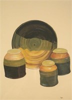 TERRACOTTA PLATE & CUPS PAINTING