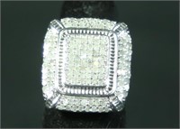 LADIES WHITE SAPPHIRE STERLING S. ESTATE RING