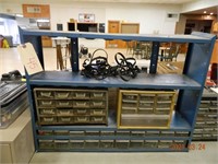 Metal shelf with organizers & misc hardware