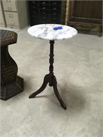 23 Inch Marble Top Plant Stand
