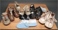 Antique Collection of Leather Baby Shoes