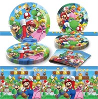 New, Mario Birthday Party Supplies, 20 Plates, 20