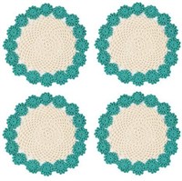NEW - Kilfli Cotton Crochet Tablecloths Set, 4