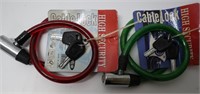 2 HIGH SECURITY CABLE PKIKE LOCKS
