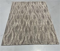 Gray & Cream 5ft x 7ft Wool Diamond Pattern Rug