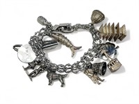 Vintage sterling silver charm bracelet,