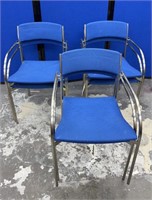 (6) BLUE SIDE CHAIRS