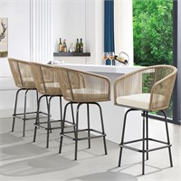 4-Piece Patio Woven Swivel Bar Stools *READ DESC*