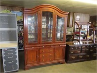 2 Piece Cherry Lighted China Cabinet