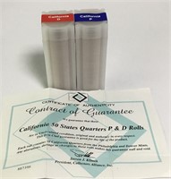 California 50 States Quarters P & D Rolls, $20