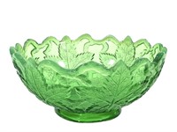 EAPG Maple Leaf Emeral Green Bowl