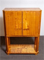 Art Deco Continental Marquetry Bar Cabinet