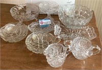 PRESSED/CUT GLASS BOWLS + MORE