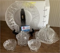 VINTAGE GLASS PLATE, + MORE