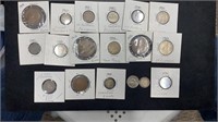 (18) Various Coins: (2) Silver Canada-1953 Dime &