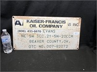 KAISER FRANCIS BEAVER CO. OK OIL LEASE SIGN