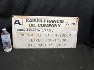 KAISER FRANCIS BEAVER CO. OK OIL LEASE SIGN