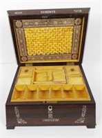 Federal Period highly inlaid jewelry box with
