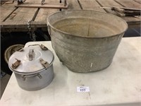 Galvanized tub and a waterless cooker