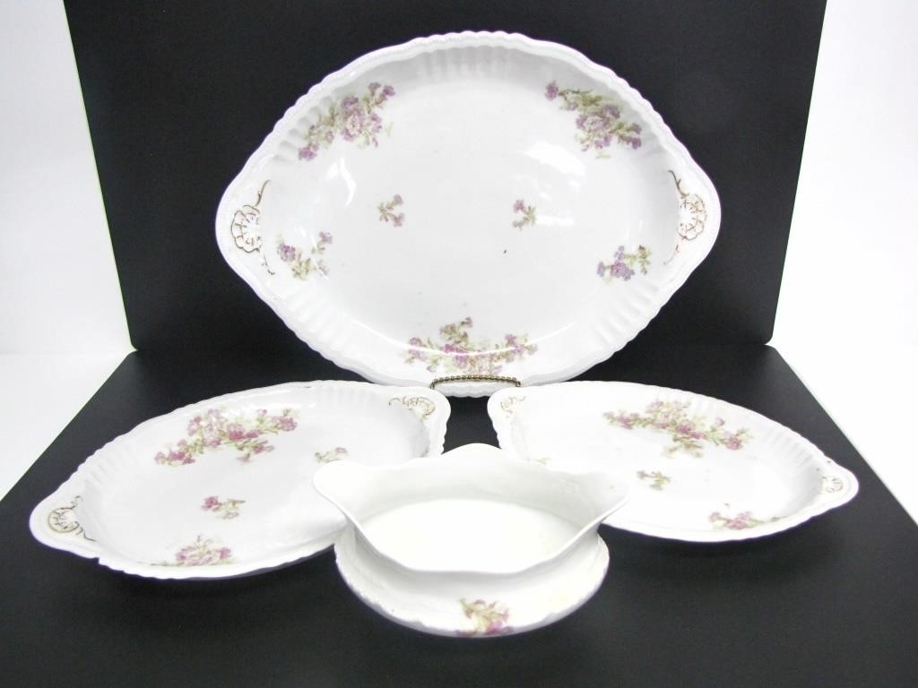 3 VICTORIA AUSTRIA PORCELAIN SERVING TRAYS