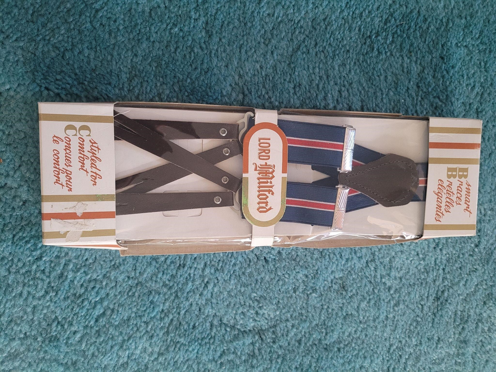 Vintage suspenders in box