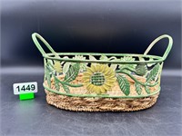 Rope and wire sunflower basket