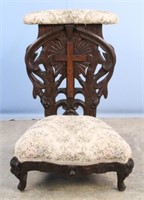 Black Forest Prie-Dieu Prayer Chair w/ Cross