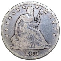 1877 Seated Liberty Half Dollar NICELY CIRCULATED