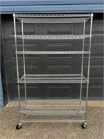 6-Tier 48in x 18in Chrome Wire Shelving Rack
