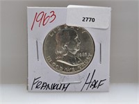 1963-D 90% Silv Franklin Half $1 Dollar