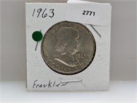 1963-D 90% Silv Franklin Half $1 Dollar