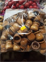 Bag of wooden candle cups stained