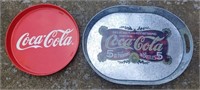2 Coca - Cola Serving Trays 11.5" & 12" x 16"