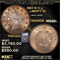 ***Auction Highlight*** 1883 N/C Liberty Nickel 5c